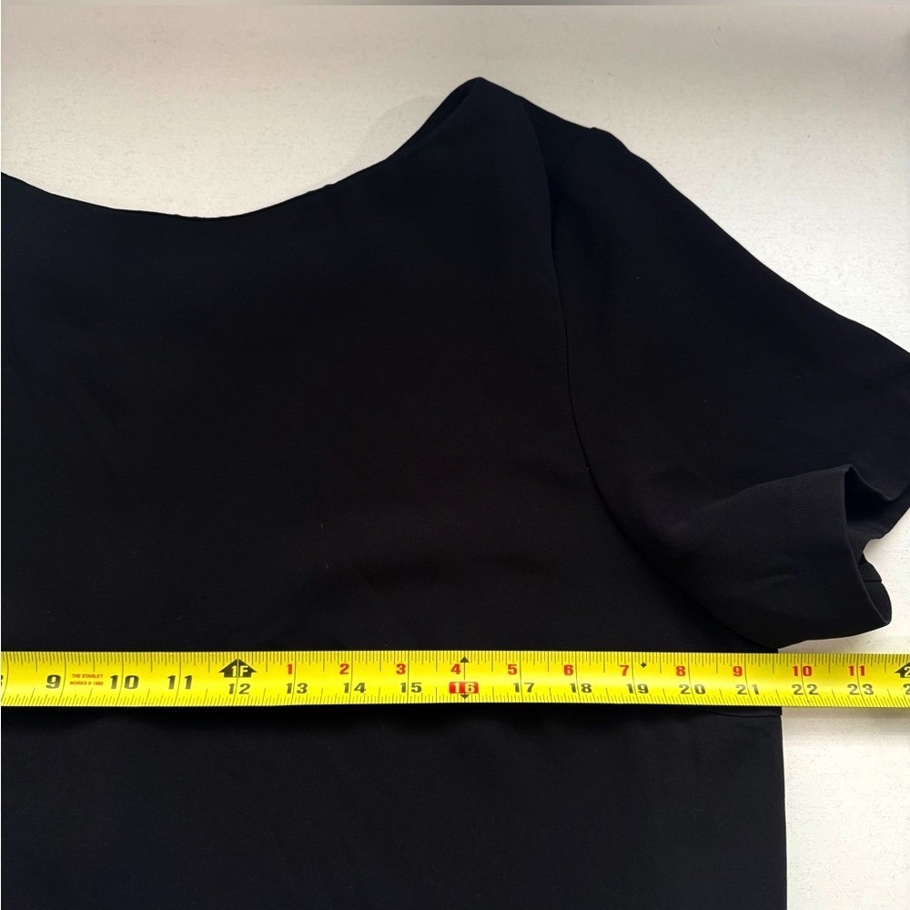 MM.LaFleur Etsuko Black Shift Dress Short Sleeve Boat Neck Size +2 - Picture 7 of 8